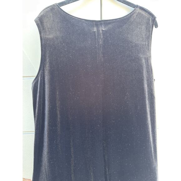 JM Collection Dress Women Black Velvet Sleeveless Tank Long Maxi Gown Elegant 1X - Picture 8 of 8